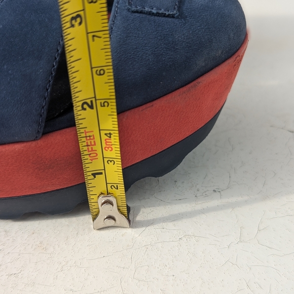 Camper | Laika Red Blue Nubuck Leather Platform Sandals Size EU 38 | US 7.5 - Picture 11 of 15